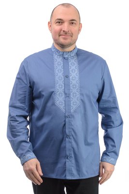 Котонова сорочка з вишивкою (блакитний) 020075_54 фото